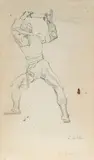 Figurenstudie zu "Die Schlacht bei Murten by Ferdinand Hodler, 1917, pencil, sold Jun 2018
