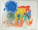 Stillleben by Carlotta Stocker, 1968, mixed media, sold Jun 2018