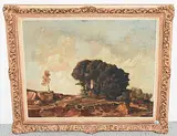 Felsige Landschaft mit kleiner Baumgruppe, 1943 by René Acht, oil on canvas, offered Jun 2018