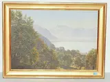 Blick oberhalb Montreux auf den Genfersee und die Dent du Midi, 1877 by Wilhelm Bernhard Benteli, oil on canvas, sold Jun 2018