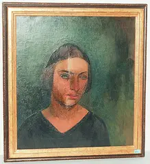 Portrait einer jungen Frau, 1924 by Theo Eble, oil on canvas, sold Jun 2018