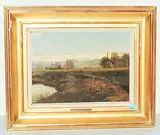 A Gaillard près Genève by Jean Philippe George, oil on paper, offered Jun 2018
