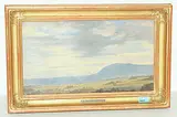 Weite Ebene, im Hintergrund ein Hügelzug by Jean Philippe George, oil on paper, offered Jun 2018