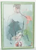 Der Gratulant, 1990 by Gregor Lanz, oil on canvas, sold Jun 2018