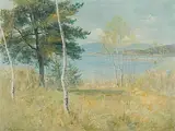 Frühling am Neuenburgersee, 1905 by Louis Henri de Meuron, oil, offered Jun 2018