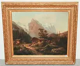 Blick auf Well- und Wetterhorn by Gottfried Stahly, oil on canvas, sold Jun 2018