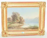 Der Genfer See mit d by Friedrich Zimmermann, oil on canvas, sold Jun 2018
