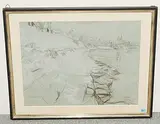 Rheinbord bei St. Alban in Basel by Martin Alfred Christ, pastel, offered Jun 2018