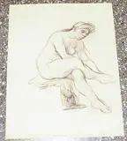 Sitzender Akt by Thomas Ernst Gubler, charcoal, offered Jun 2018