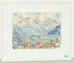 Landschaft by Karl Hosch, pastel, offered Jun 2018