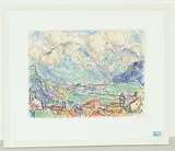 Landschaft by Karl Hosch, pastel, offered Jun 2018