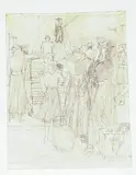 Bahnhofshalle by Karl Hügin, pencil, offered Jun 2018