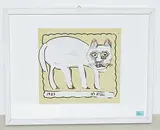 Katze by Hans Krüsi, 1983, mixed media, sold Jun 2018