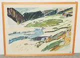 Alp im Graubünden by Georg Peter Luck, 1973, watercolor, sold Jun 2018