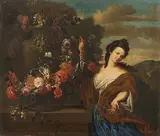 Ykens, Pieter (1648 Antwerpen 1695) zugeschrieben Junge Frau mit einem Blumenstilleben by Gaspar Peeter Verbruggen II, oil on canvas, offered Mar 2018