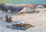 Sicht auf einen Bauernhof in Winterlandschaft by Karl Hauptmann, 1919, oil on canvas, sold Mar 2018