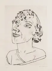 Sarika by Max Beckmann, 1922, drypoint, sold Mar 2018