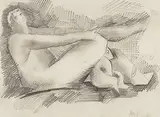 Liegender Akt mit Teddybär by Sandro Chia, pencil, offered Mar 2018