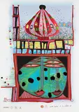 10002 nights Homo Humus come va how do you do by Friedensreich Hundertwasser, 1984, color screenprint, sold Mar 2018