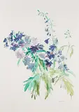 Delphinium by Oskar Kokoschka, 1964, color lithograph, sold Mar 2018