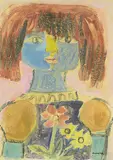 Mädchen mit Blumen by Zbigniew Kupczyński, mixed media, offered Mar 2018