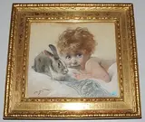 Spielgefährten by Bruno Piglhein, pastel, sold Mar 2018
