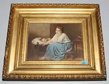 Junge Mutter an der Wiege ihres kranken Kindes by Marquise de Salvo, watercolor, sold Mar 2018