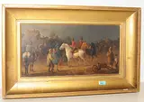 Pferdemarkt by München, 19.Jh., oil on panel, offered Mar 2018