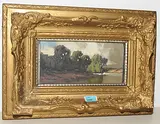 Fischer am Fluss by Josef Mühlbeck, oil on board, sold Mar 2018