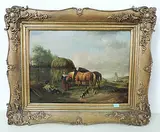 Rast bei der Heuernte by Jan Baptist De Noter, 1835, oil on panel, offered Mar 2018