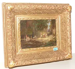 zugeschrieben Wäscherinnen am See by Leonard Saurfelt, oil on canvas, sold Mar 2018