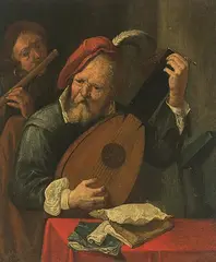 Kopie Der Lautenspieler by David Ryckaert III, oil on panel, offered Mar 2018