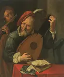 Kopie Der Lautenspieler by David Ryckaert III, oil on panel, offered Mar 2018