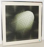 Hellgrüner Körper vor dunklem Hintergrund by Jean-Pierre Yvaral, color screenprint, sold Mar 2018