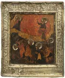 Russisch, um 1600 by Himmelfahrt des Propheten Elias mit Silberbasma, tempera, offered Mar 2018