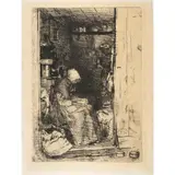 La Vieille aux Loques," (1858) by James Abbott McNeill Whistler, etching and dry point on cream tissue, sold Aug 2023
