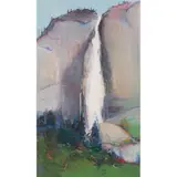 Yosemite Falls by Gregory Kondos, 1990, lithograph in colors, sold Aug 2023