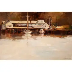 Untitled by Ted Goerrschner, oil on board, sold Aug 2023