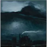 Ship in Port by Patrick Dullanty, 1987, oil on Bristol paper, sold Aug 2023
