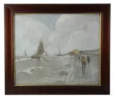 stormy coastal landscape by Henri Stacquet, watercolor on paper, sold Jun 2026