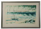 harbor with sailboats in Bermuda by Alfred Birdsey, watercolor on paper, sold Jun 2026