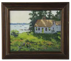 House in Rockport by Tom Heinsohn, oil on canvas board, sold Jun 2026