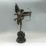 1757-1822) Bronze Sculpture by Guardian Angel, Bronze sculpture of an angelic man with wings standing on on, sold Jun 2024