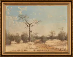 Road Through the Bushveld by Nico Coetzee, oil on canvas mounted on board, sold Jul 2025
