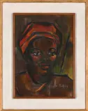 Portrait of a Woman by Annette Mullins, pastel on paper, sold Jul 2025