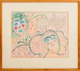 Abstract Composition by Eva Bouzard-Hui, Mixed Media on Paper, sold Jan 2025