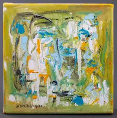 Abstract Expressionist Composition by Joan Hyde Shapiro, Oil on Canvas, sold Jan 2025