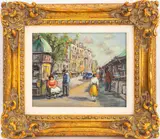 Parisian Street Scene by Morris Eaton, Oil on Board, sold Jan 2025