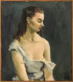 Portrait of a Seated Woman by Hugh Mandelhurst, 1948, Oil on Canvas, sold Jan 2025