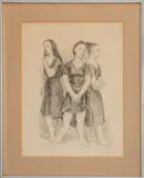 Dancers Resting by Moses Soyer, Lithograph, sold Jan 2025